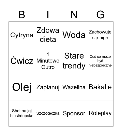 slodka ada bingo Card