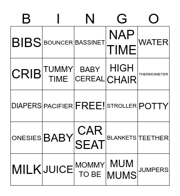 DARSI'S BABY SHOWER! Bingo Card