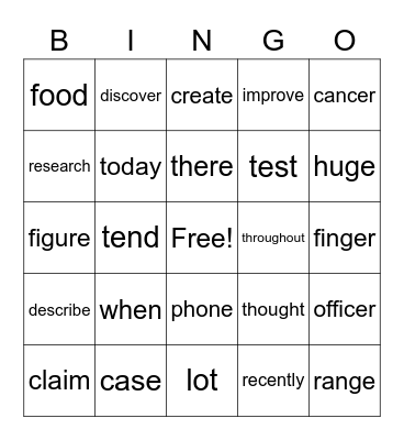 Test Test Bingo Card