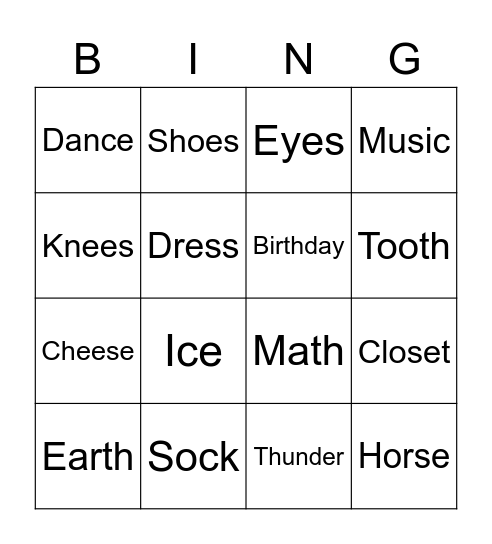 BINGO Card