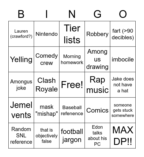 Group Bingo Card