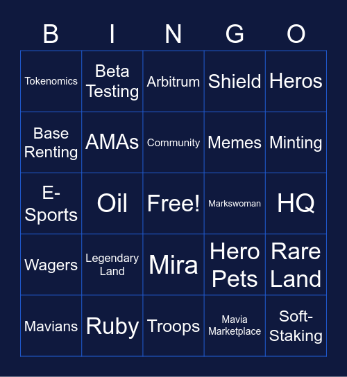 ANDY | Mavian Bingo Card