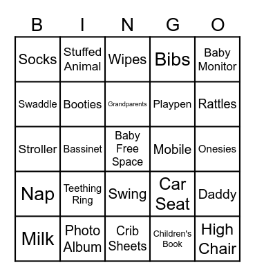 Baby Bingo Card