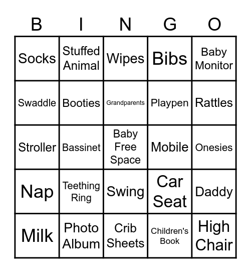Baby Bingo Card