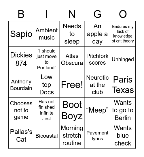 Would you vibe with Ted Bingo Card