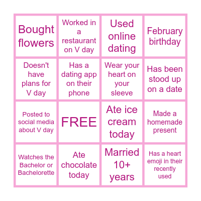 Valentine's Day Bingo Card