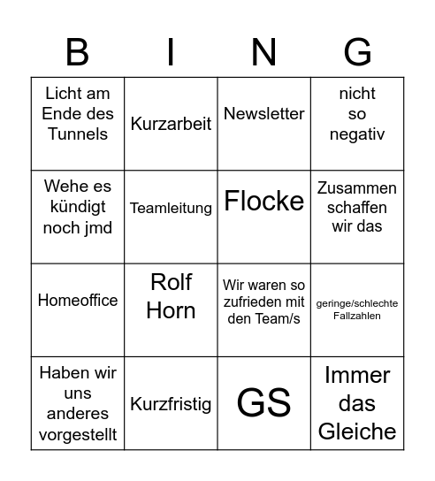 Besprechung - Bingo Card
