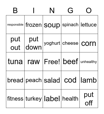 Unit 5 Vocabulary Bingo Card