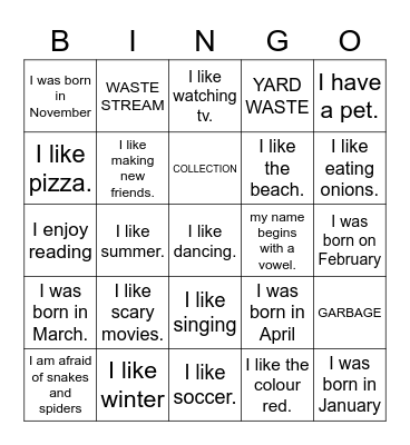 ICE BREAKER!! Bingo Card