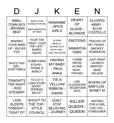 THE BIRD FLANAGAN 'N' ROLL BINGO Card