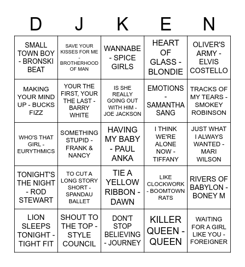 THE BIRD FLANAGAN 'N' ROLL BINGO Card