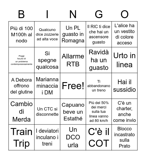 Bingo PCS Bingo Card