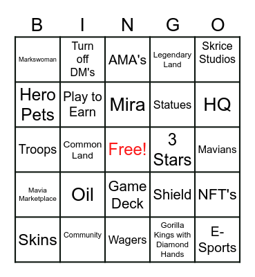 Castrol#5558 BINGO Card