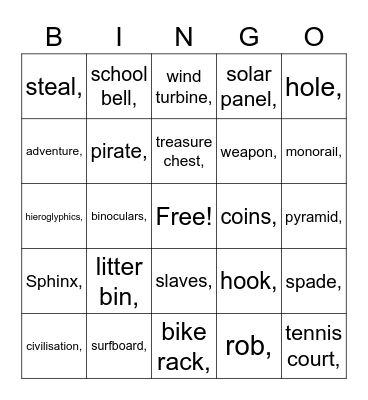 UNITS 0 -1 -2- 3 Bingo Card