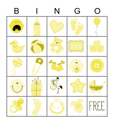 Baby Shower Bingo Card