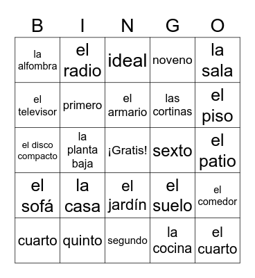 En la casa Bingo Card