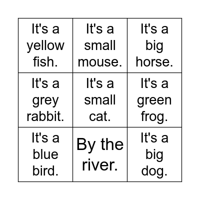 Animals Bingo Card