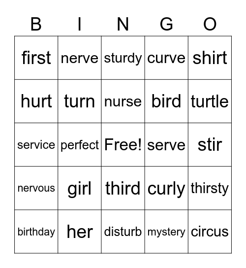 3.15 spelling Bingo Card