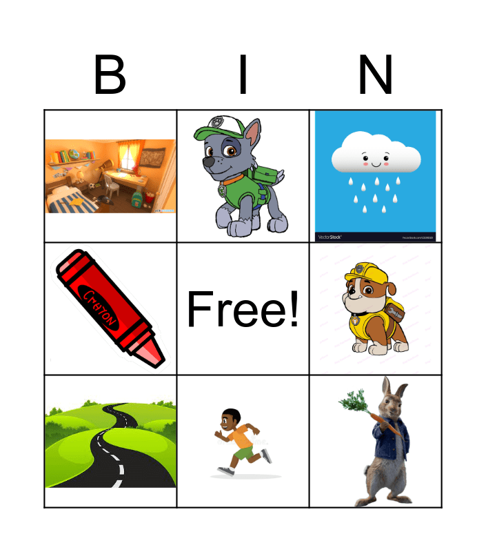 Prevocalic R IWP Bingo Card