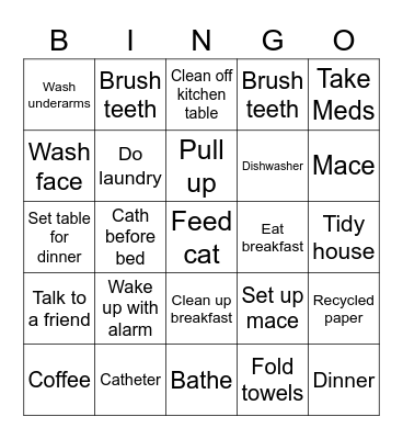 Morning Bingo Card