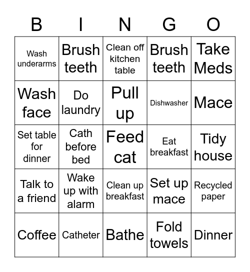 Morning Bingo Card