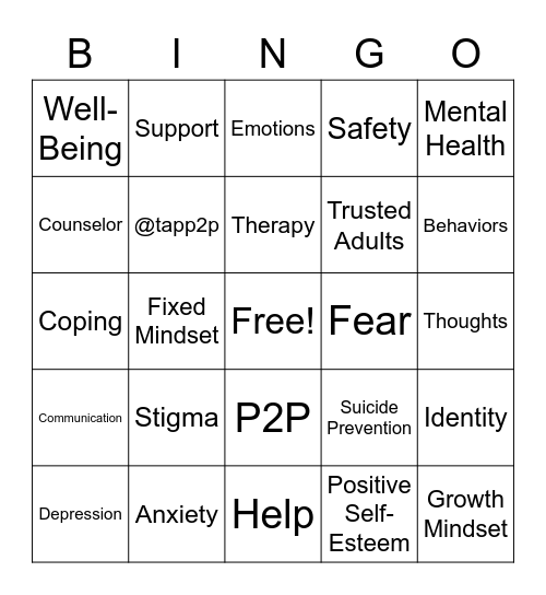 P2P Bingo Card