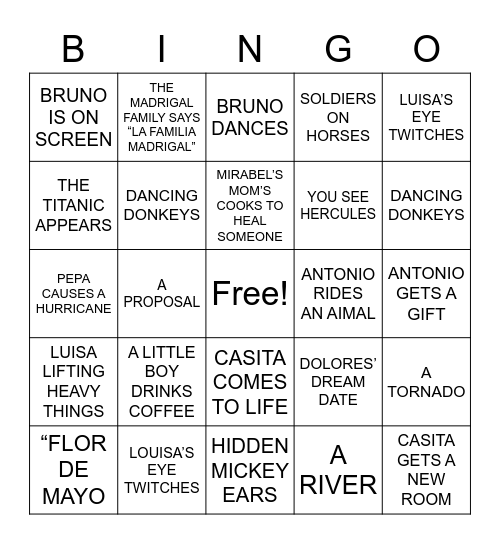 ENCANTO BINGO Card