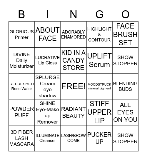 Beautiful Bingo Card