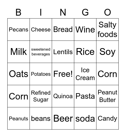 Paleo Bingo Card