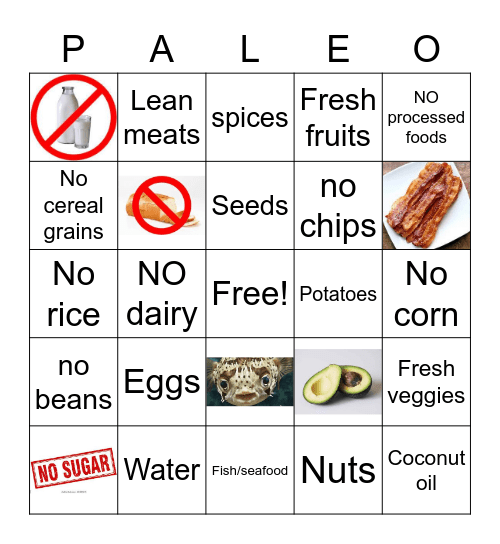 Paleo Bingo Card