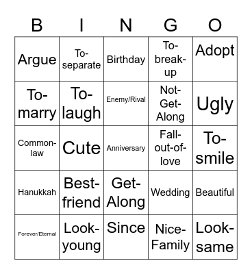 Lesson 8 4th 6 weeks Bingo Card