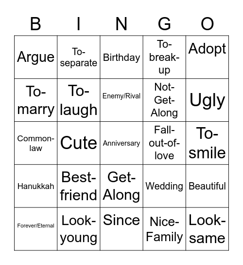 Lesson 8 4th 6 weeks Bingo Card