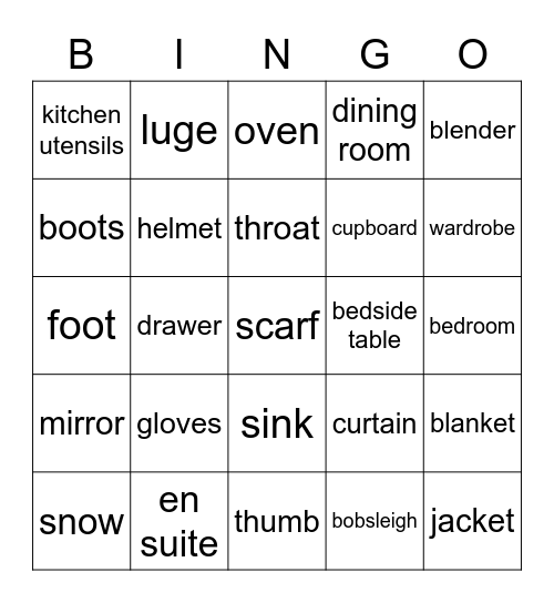 Winter Wonder Getaway Bingo Card