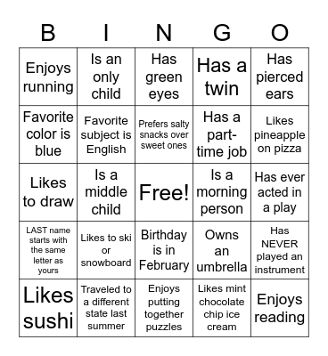 "Find Someone Who (2).." BINGO Card