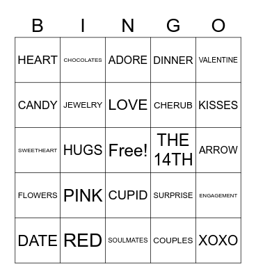 February BINGO! Bingo Card