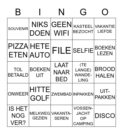VAKANTASEREN Bingo Card