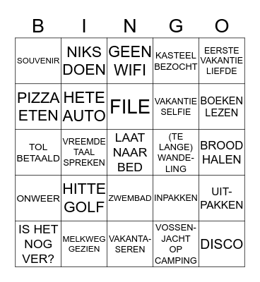 VAKANTASEREN 2015 Bingo Card