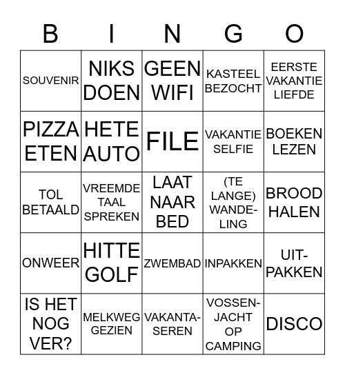 VAKANTASEREN 2015 Bingo Card