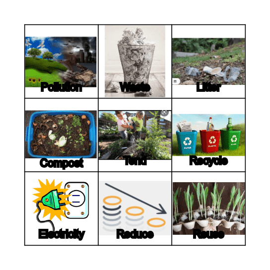 Caring for the Earth Bingo Card