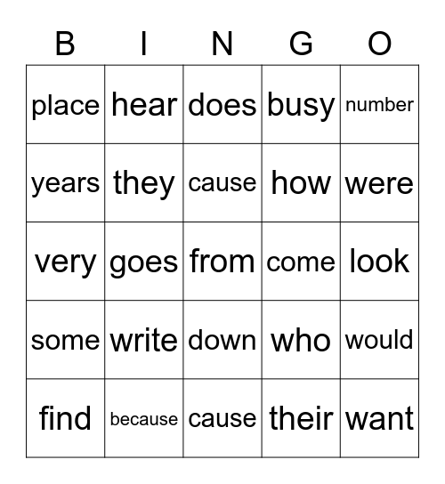 Tricky List A Bingo Card