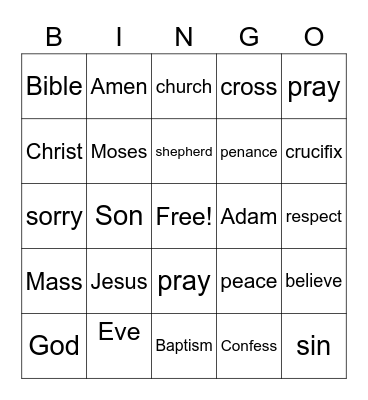 Catholic Schools Week Bingo Card