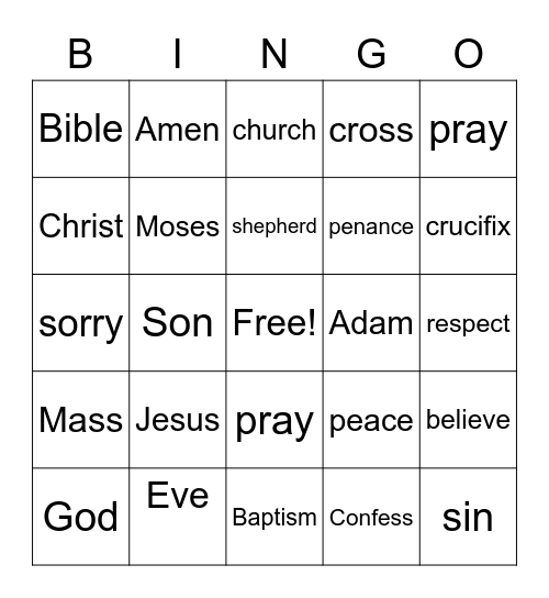 Catholic Schools Week Bingo Card