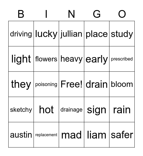 purple lesson 55-60 bingo Card