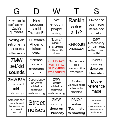 ZMW PI-42 Planning Bingo Card
