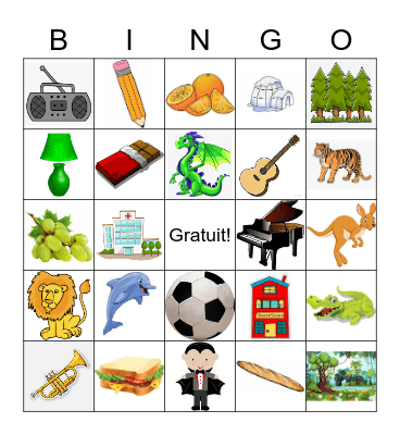 Vrais amis - Cognates! (& false too!) Bingo Card