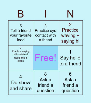 Social Bingo Card