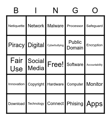 Fundamentals of Computing Bingo Card