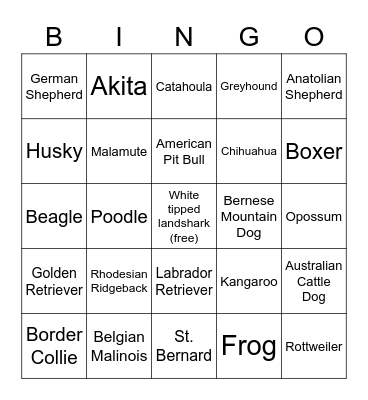 Poppy Brown Bingo Card