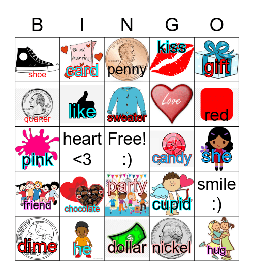 February Sight Words Bingo Card