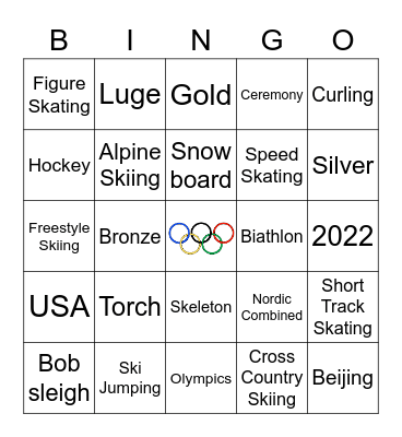 Winter Olympics Bingo Card